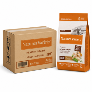 Nature’s Variety Healthy Grains Adult Pollo 7kg x6 – Pienso natural para gatos adultos con pollo