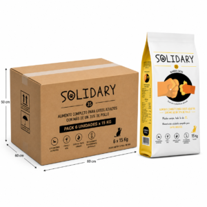 Solidary Cat 35 15kg x6 – Pienso completo para gatos adultos alto en proteínas