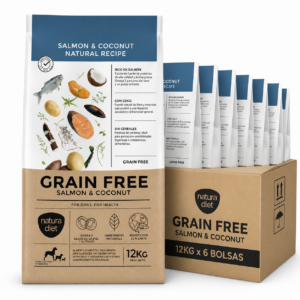 Natura Diet Grain Free Salmon & Coconut 12kg x6 – Pienso sin cereales para perros digestión sensible