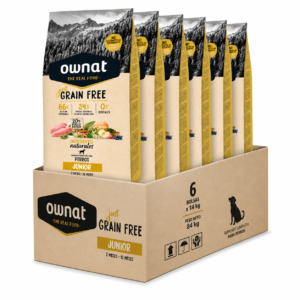 Ownat Just Grain Free Junior 14kg x6 – Pienso sin cereales para cachorros con pollo fresco