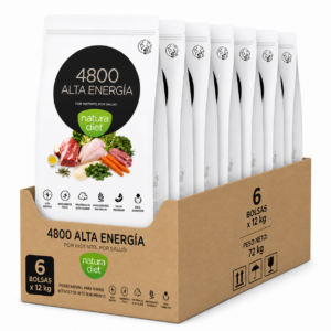 Natura Diet 4800 Alta Energía 12kg x6 – Pienso natural para perros activos alto rendimiento