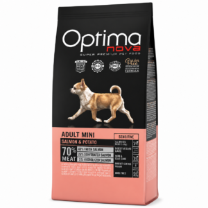 Optima Nova Adult Mini Sensitive Grain Free Salmón 8kg x6 – Pienso para perros pequeños sensibles
