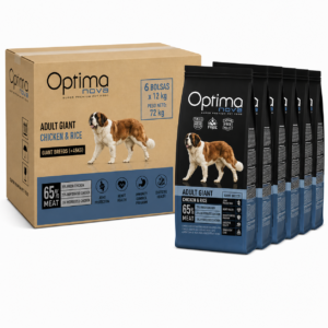 Optima Nova Adult Giant Chicken & Rice 12kg x6 – Pienso para perros grandes (+45kg) articulaciones fuertes