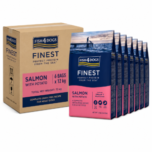 Fish4Dogs Finest Salmon 12kg x6 – Pienso de salmón para perros alta digestibilidad Omega 3